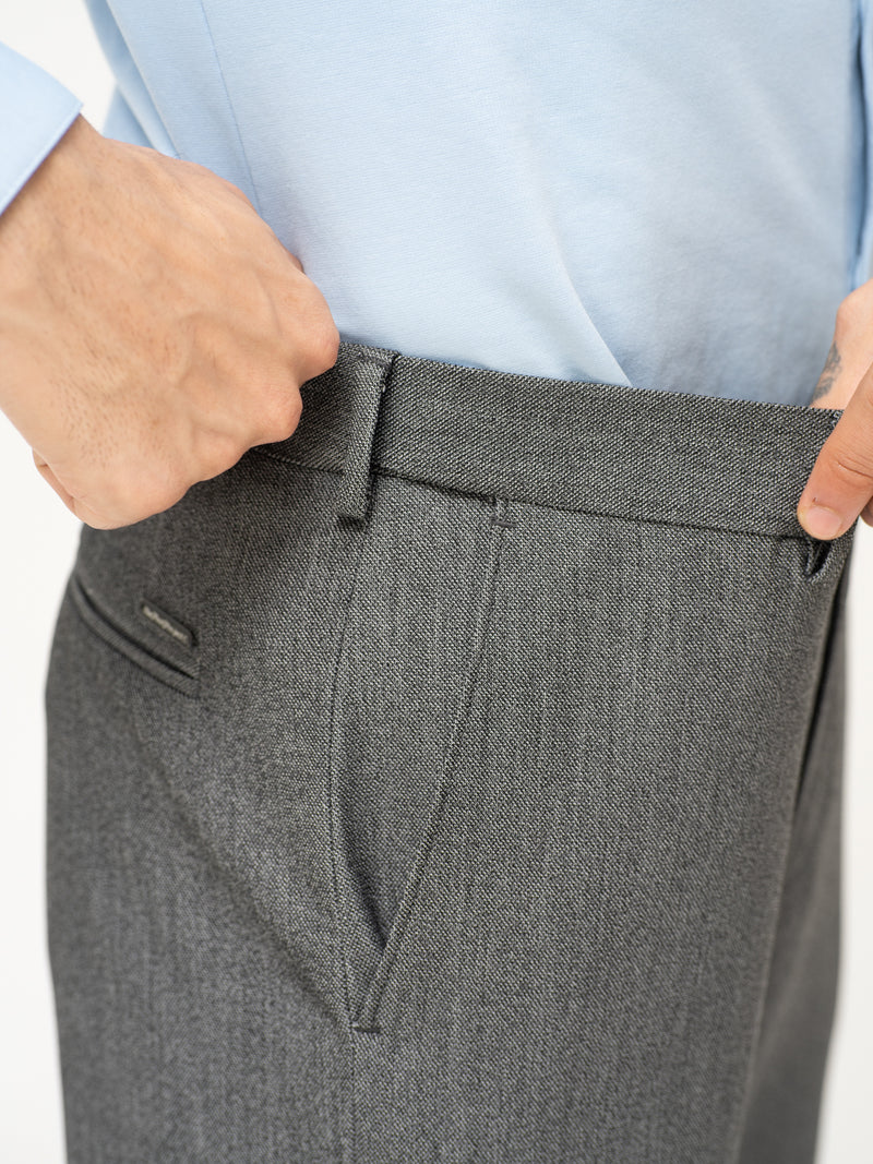 Tarmac Black & White Textured Water Repellent Relaxed Fit Stretch Formal Pant