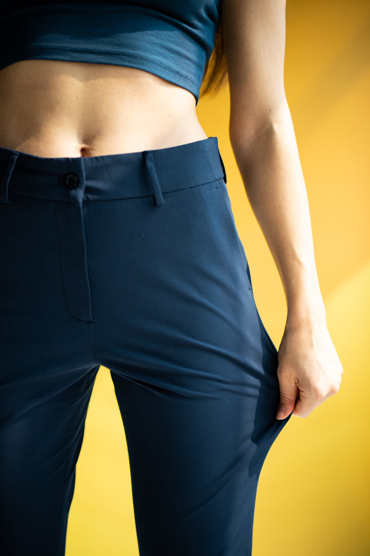 eco navy stretch pants