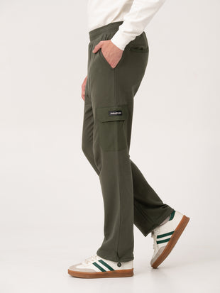 March Olive Relaxed Fit Cargo Sweatpants