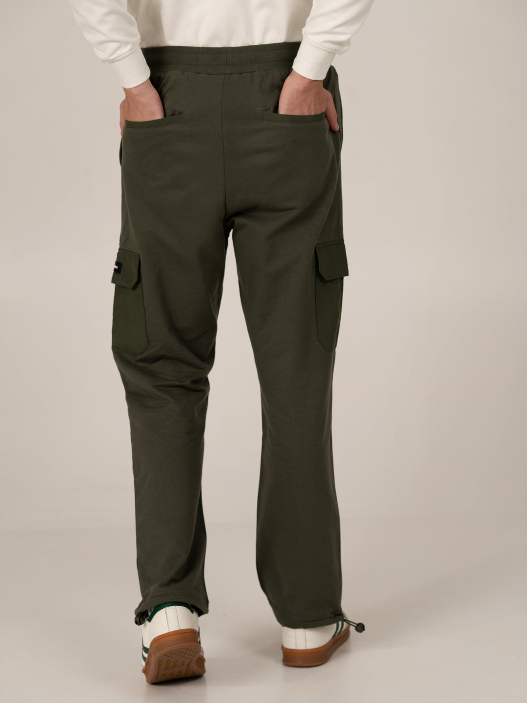 March Olive Relaxed Fit Cargo Sweatpants