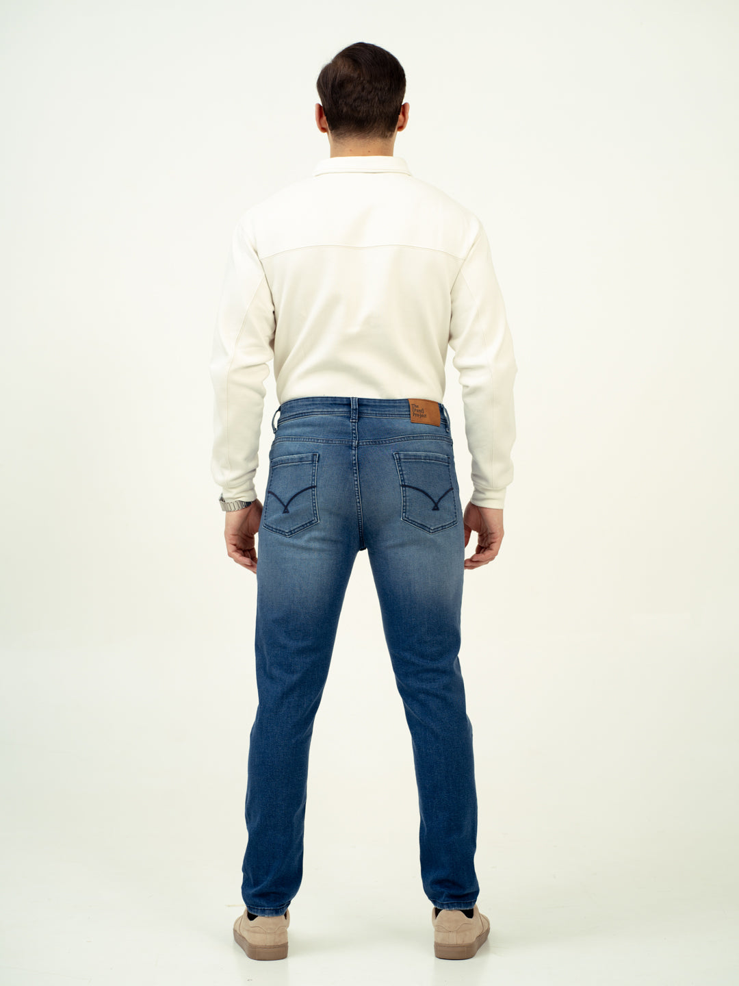 Glacier Blue Damaged Slim Fit Jeans