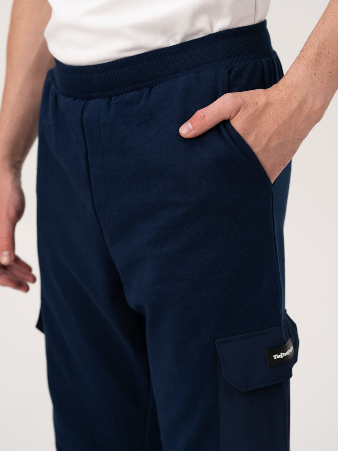 Calm Navy Relaxed Fit Cargo Sweatpants