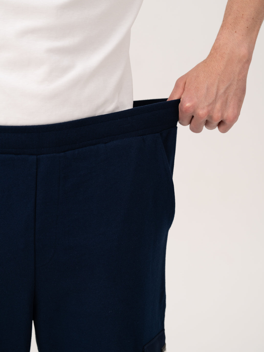 Calm Navy Relaxed Fit Cargo Sweatpants