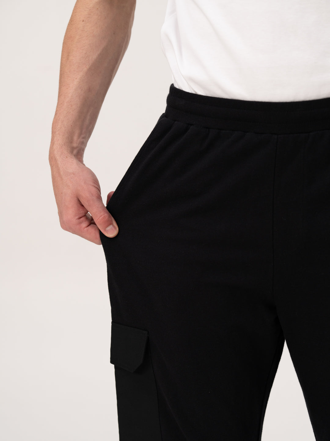 Motion Black Relaxed Fit Cargo Sweatpants