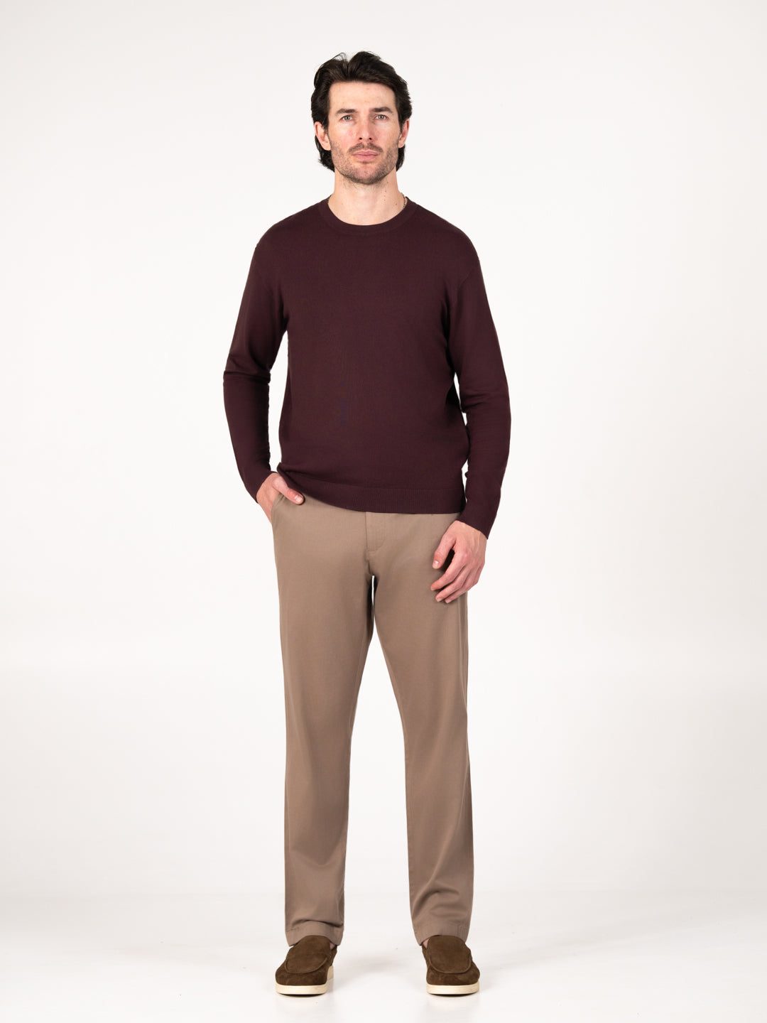 Terranova Khaki Relaxed Fit Stretch Chinos for Men
