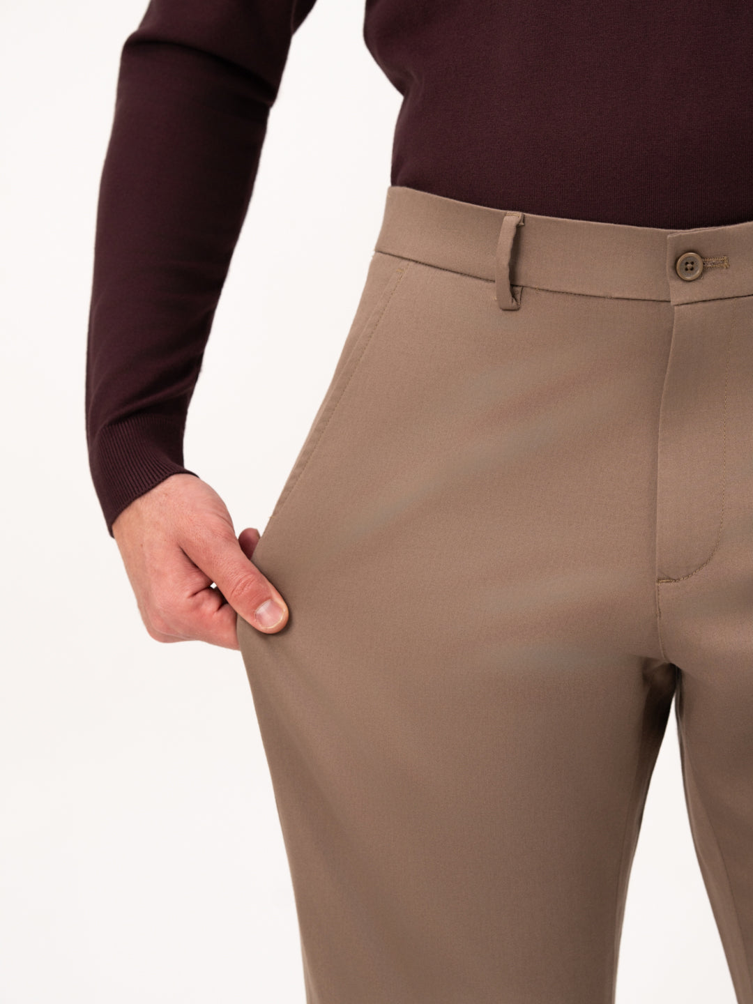 Terranova Khaki Relaxed Fit Stretch Chinos for Men