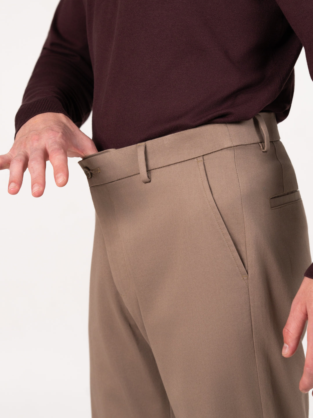 Terranova Khaki Relaxed Fit Stretch Chinos for Men