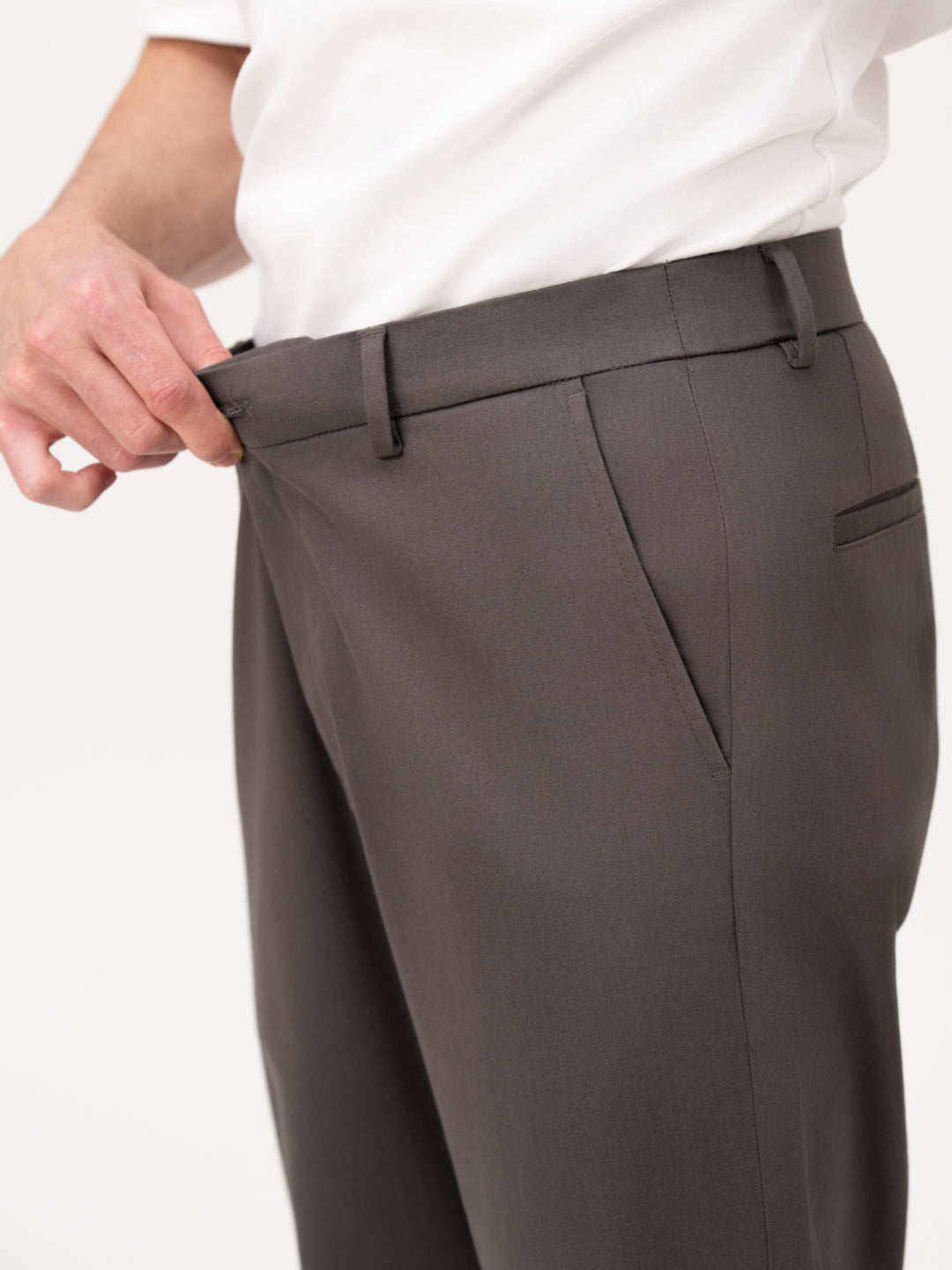 Ashvane Grey Relaxed Fit Stretch Chinos for Men