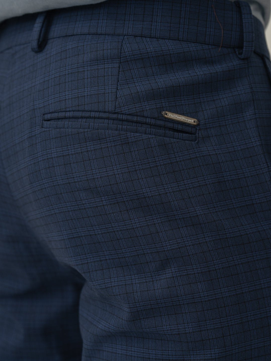 Abyss Blue Checks Stretch Formal Pants