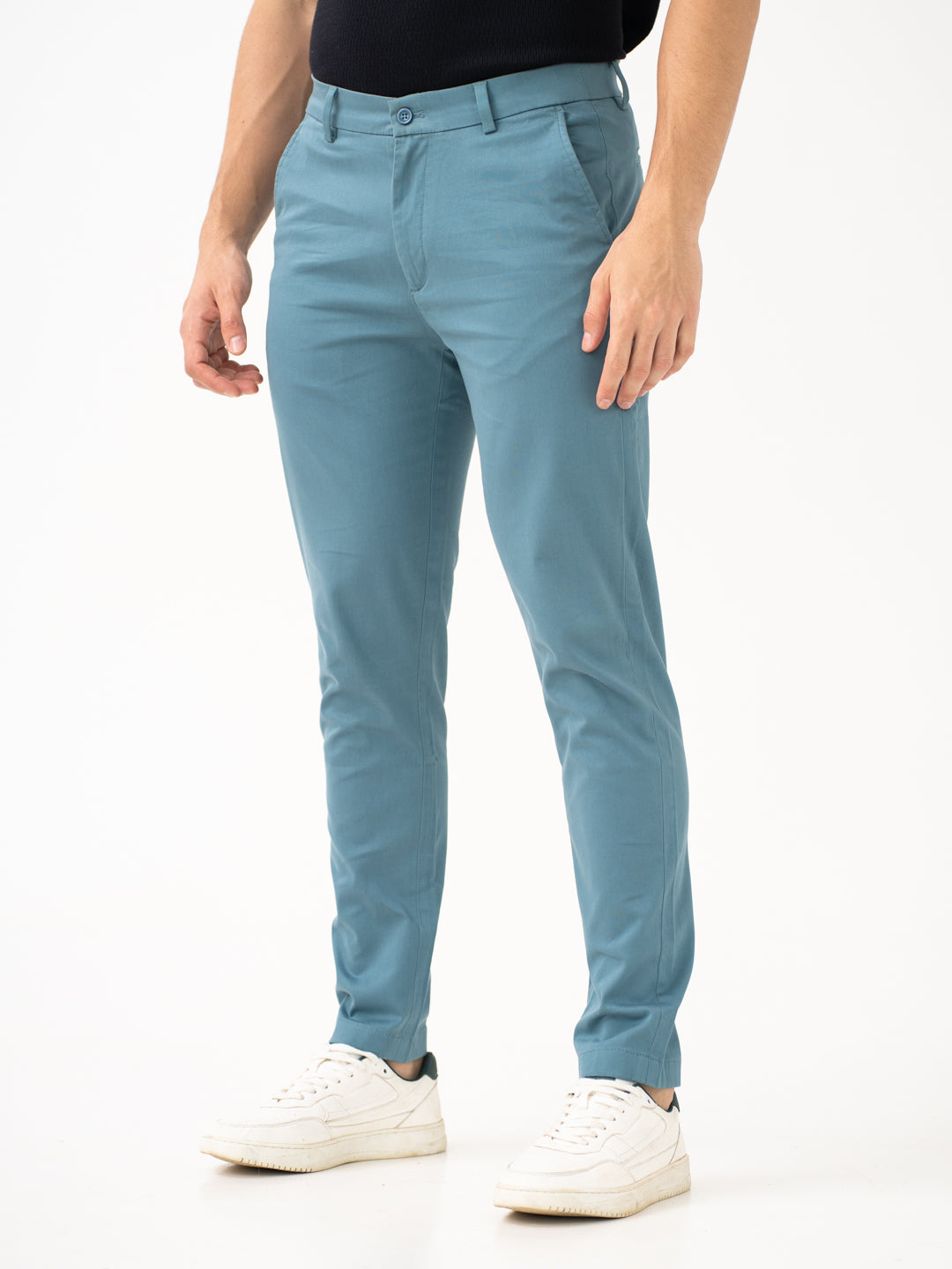 Tropical Turquoise Slim Fit Stretch Chinos - Main Image