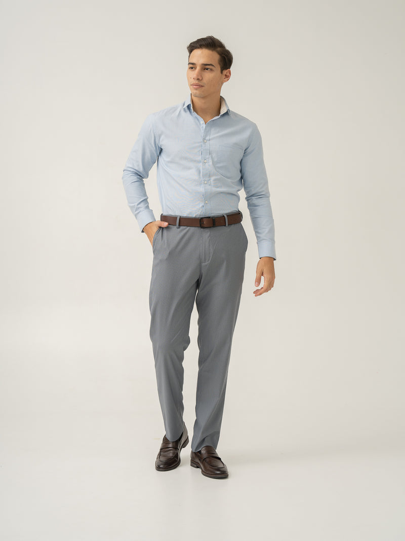 Drift Grey Mini Checks Stretch Formal Pants