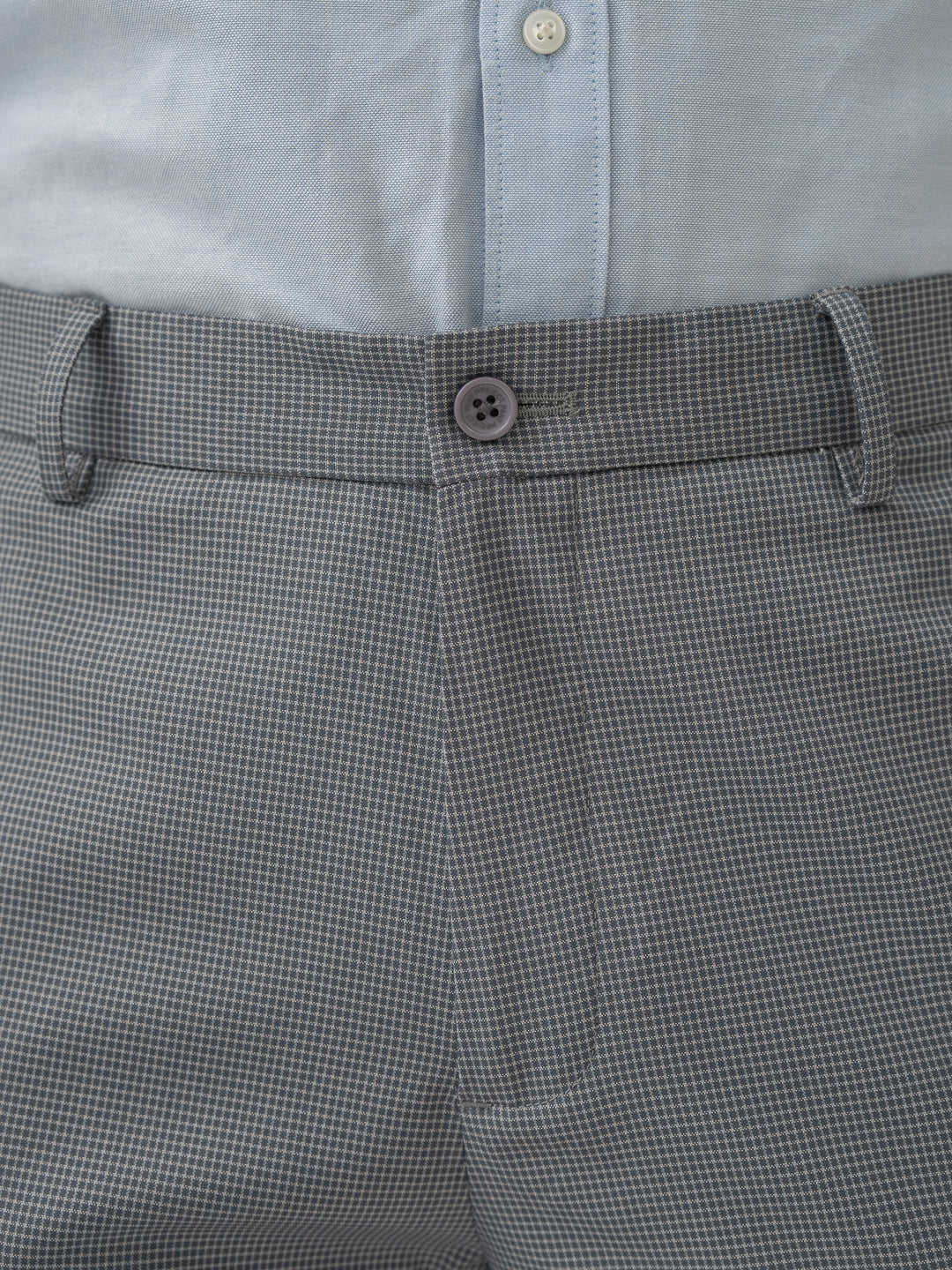 Drift Grey Mini Checks Stretch Formal Pants