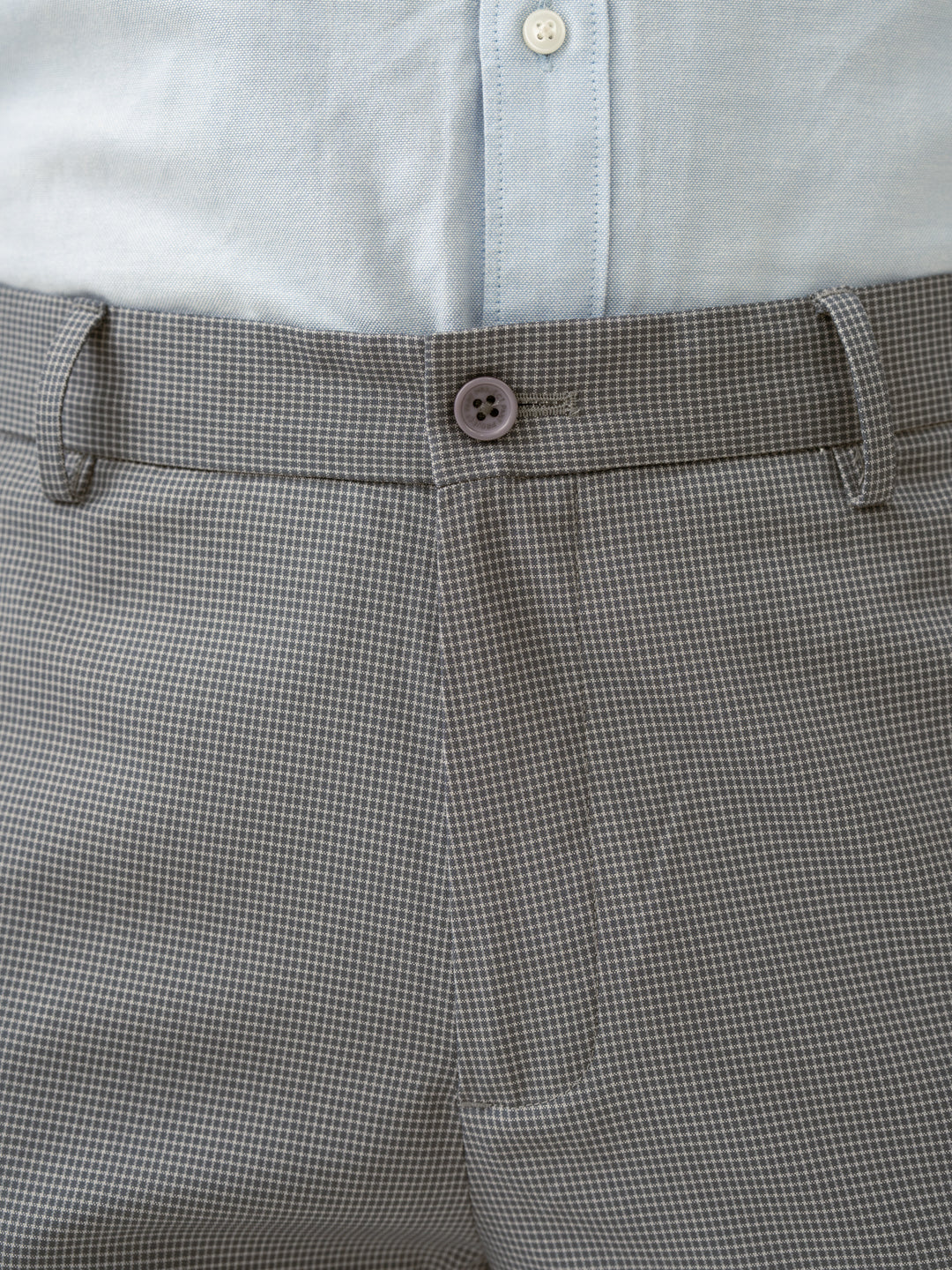 Buy Men Grey Mini Checks Relaxed Fit Stretchable Workwear Pant Buy Men Grey Mini Checks Relaxed Fit Stretchable Workwear Pant