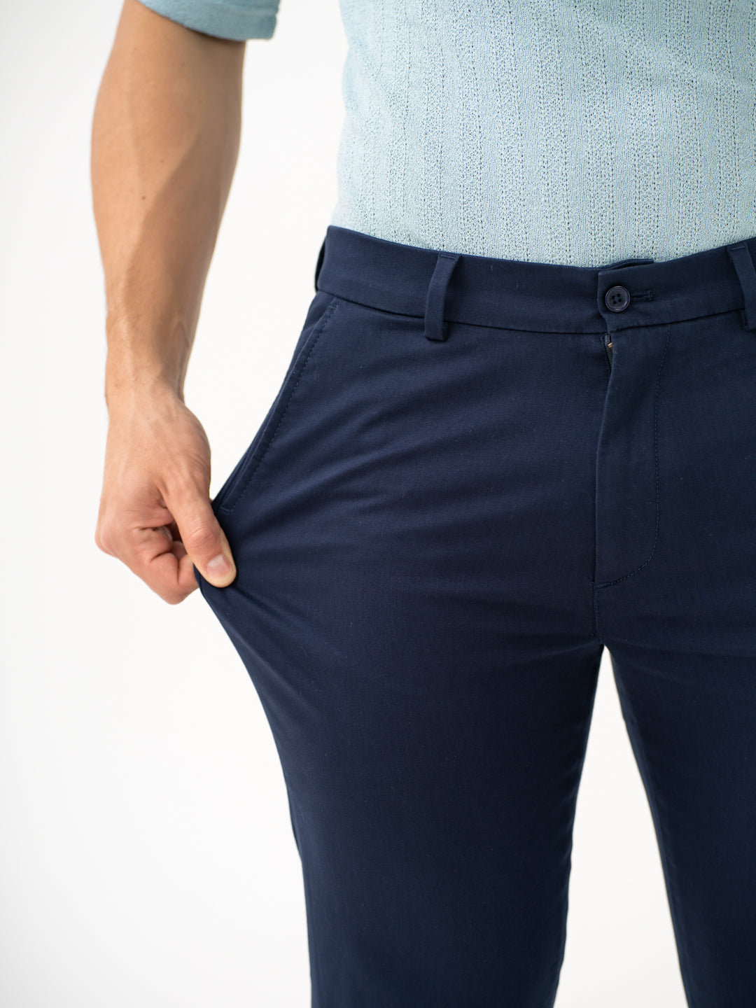 Buy Men Navy Blue Slim Fit Chinos