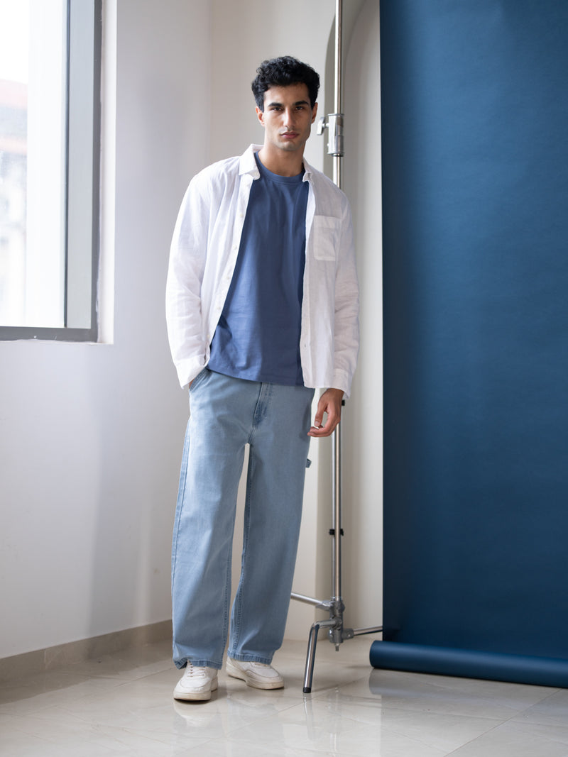 Oasis Blue Baggy Fit Jeans