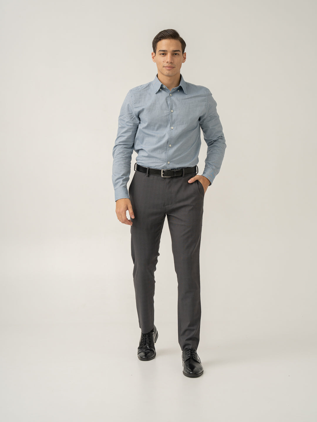 Molten Grey Checks Stretch Formal Pants