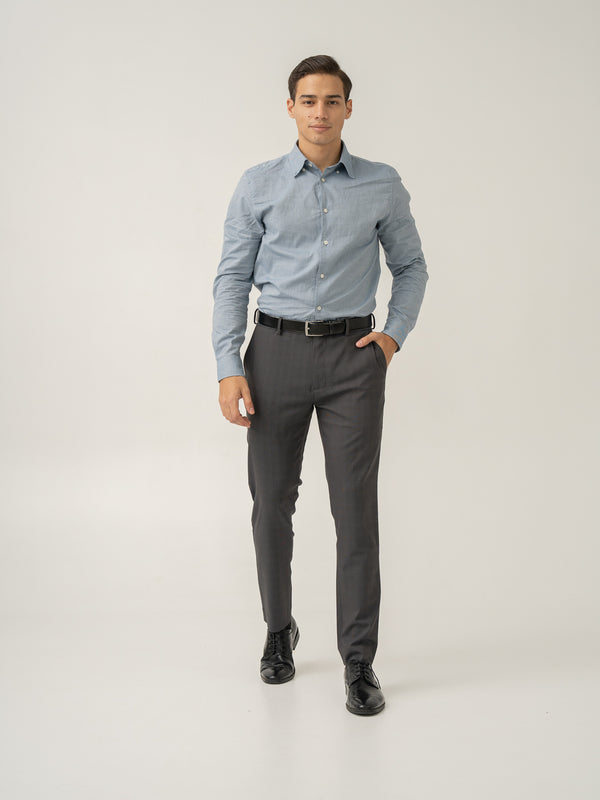 Molten Grey Checks Stretch Formal Pants