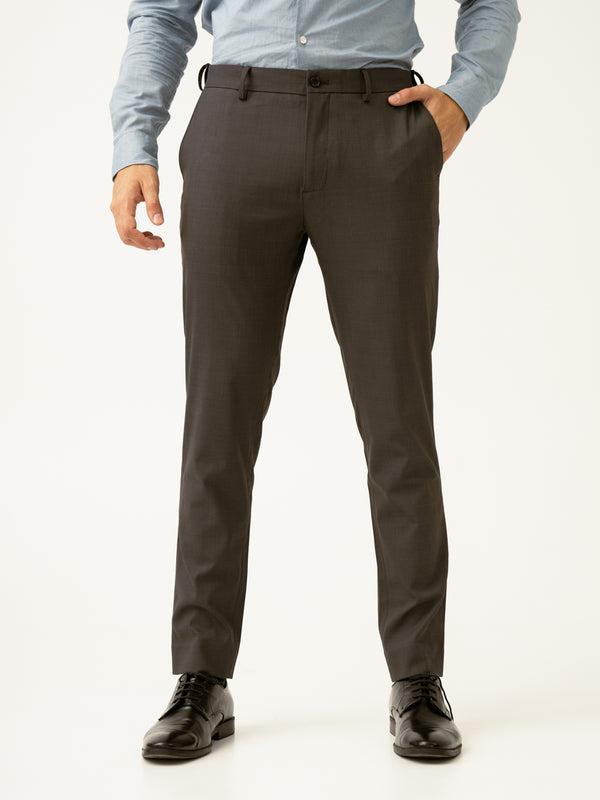 Charcoal Checks Slim Fit Formal Stretch Pants