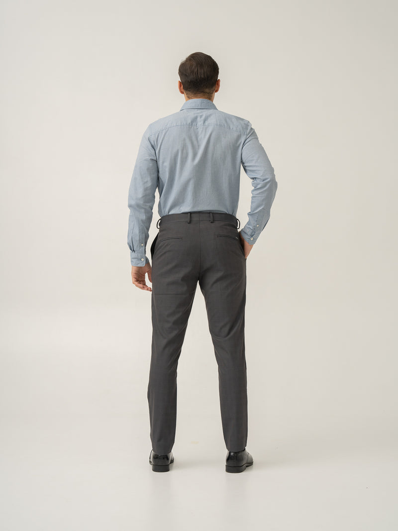 Molten Grey Checks Stretch Formal Pants