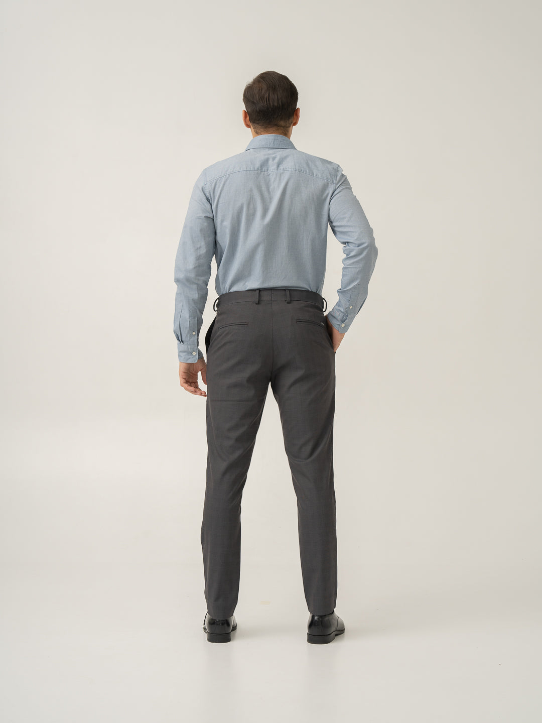 Charcoal Checks Slim Fit Formal Stretch Pants