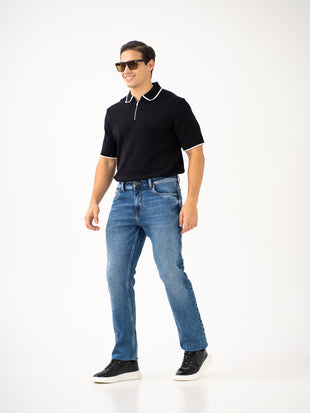 Nebula Blue Luxury Relaxed Fit Jeans