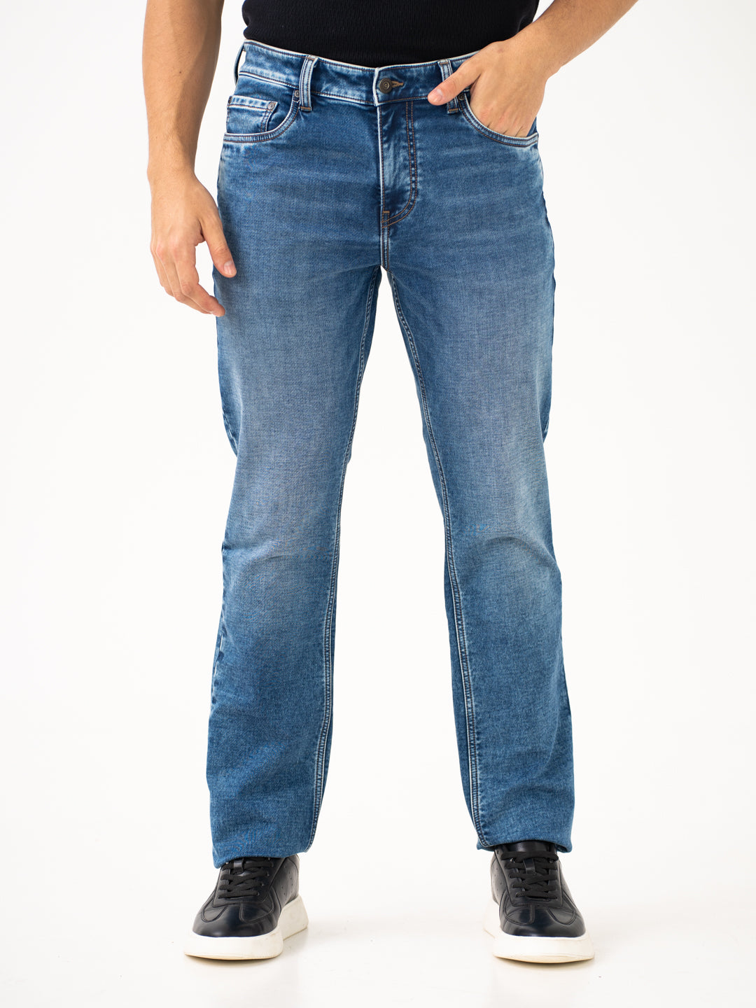 Nebula Blue Luxury Relaxed Fit Jeans