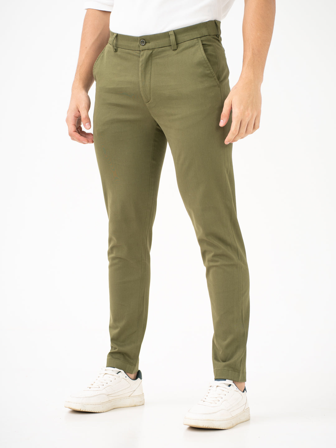 Buy Men Green Slim Fit Chinos