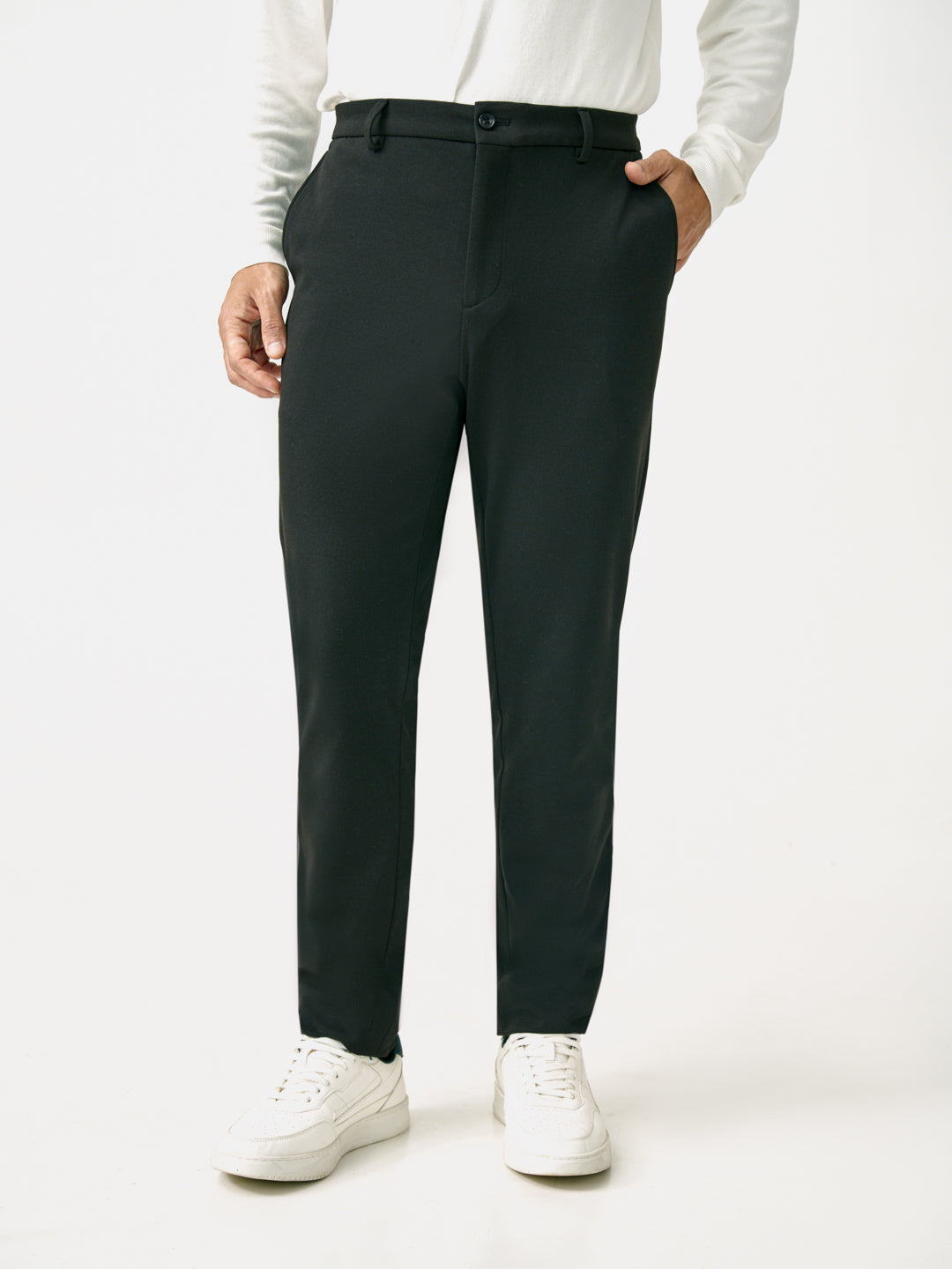 Deep Black Slim Fit Power Stretch Pants