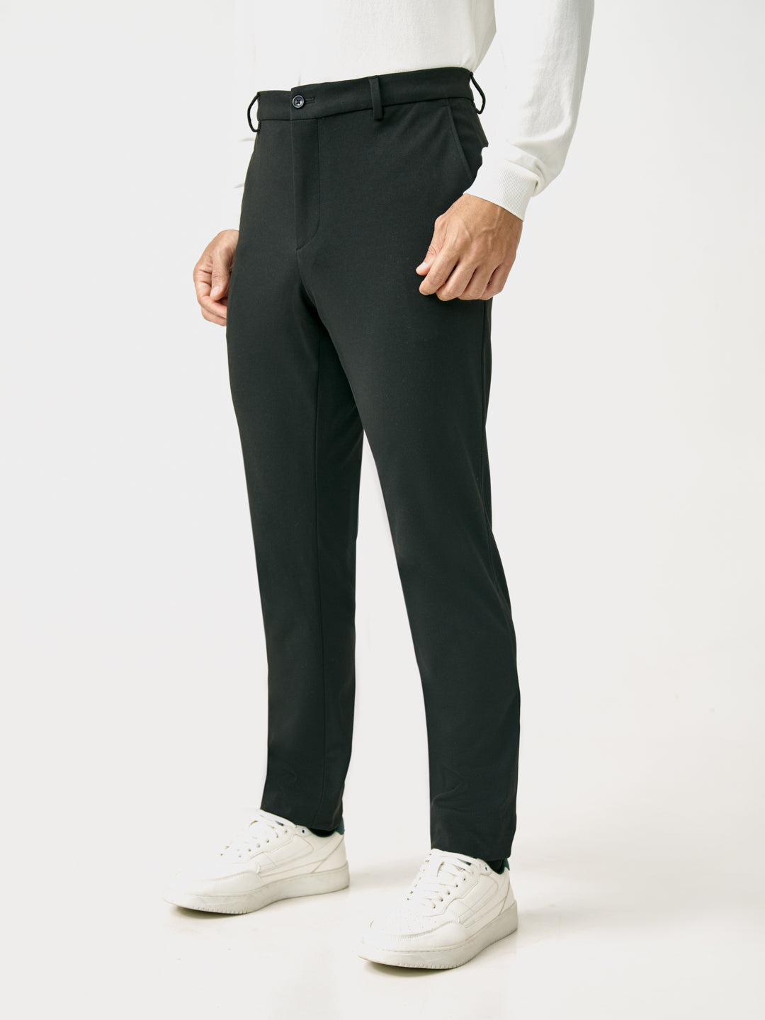 Deep Black Slim Fit Power Stretch Pants