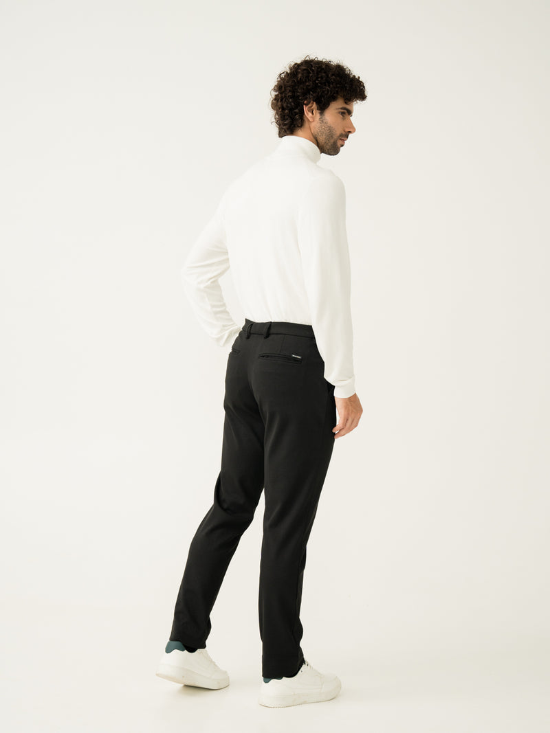 Deep Black Slim Fit Power Stretch Pants