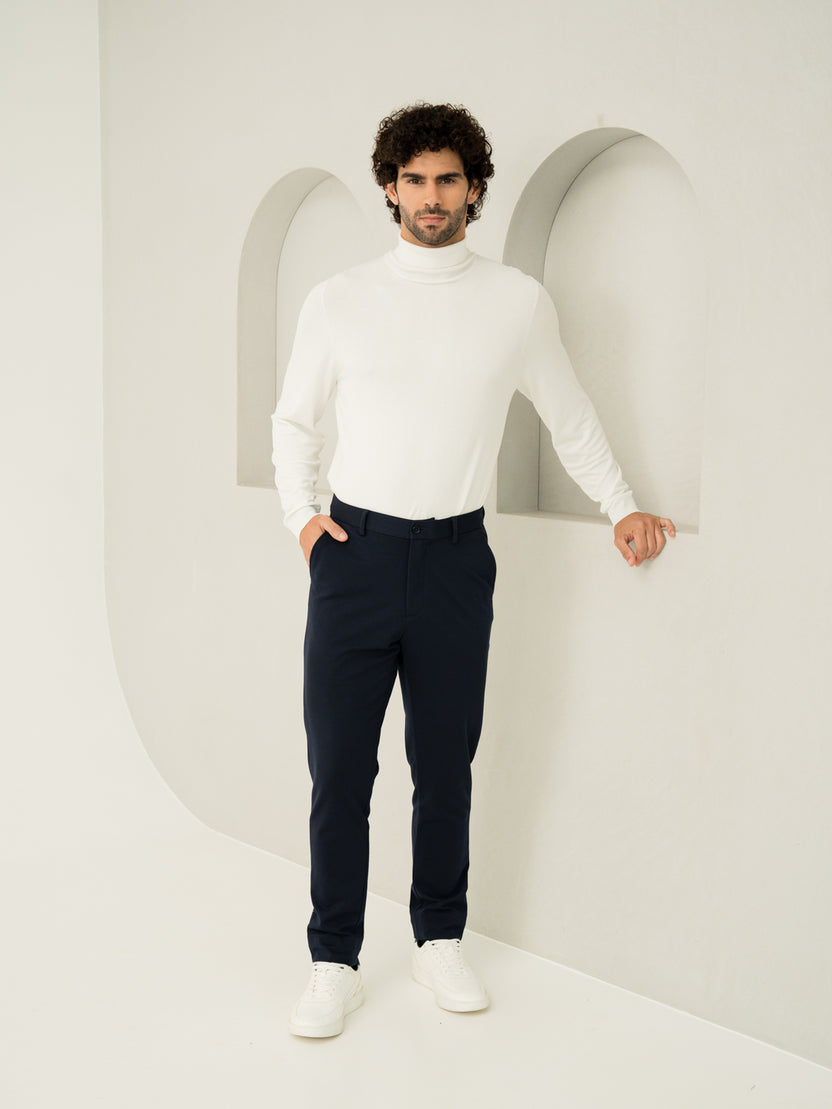 Buy Men Black Knight Slim Fit Stretchable Workwear Pant