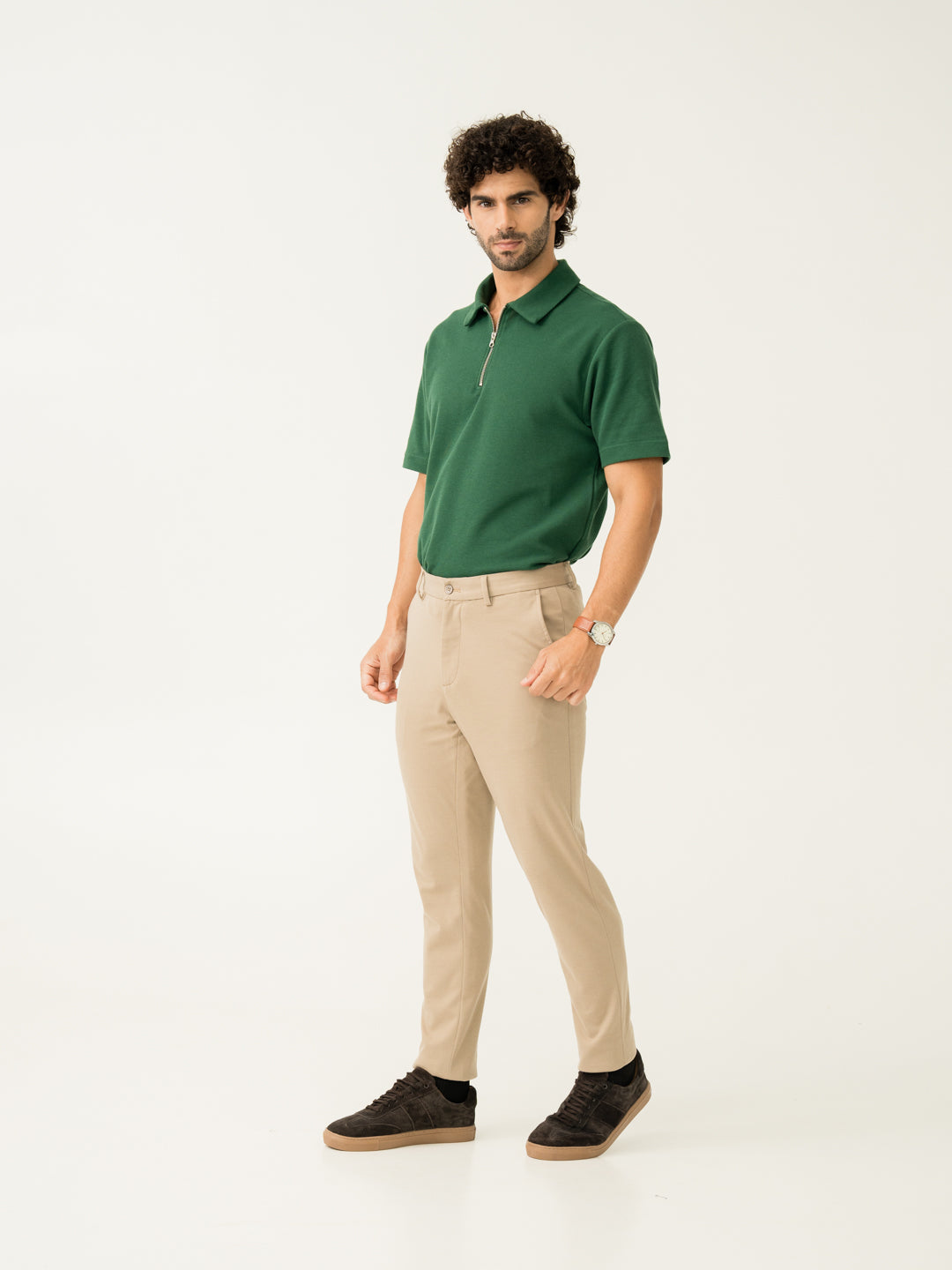 Light Khaki Slim Fit Power Stretch Pants