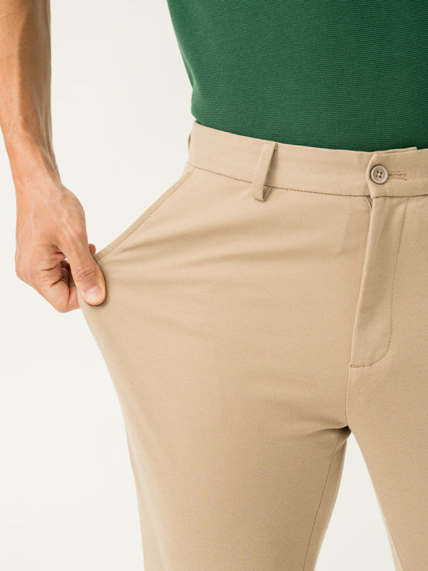 Light Khaki Slim Fit Power Stretch Pants