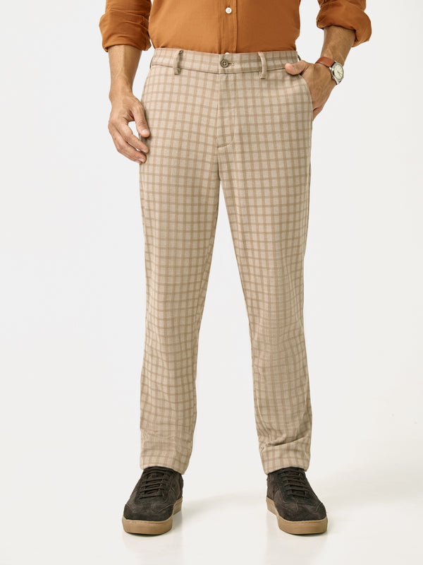 Front view of cayote khaki slim fit power stretch pant at Pant Project