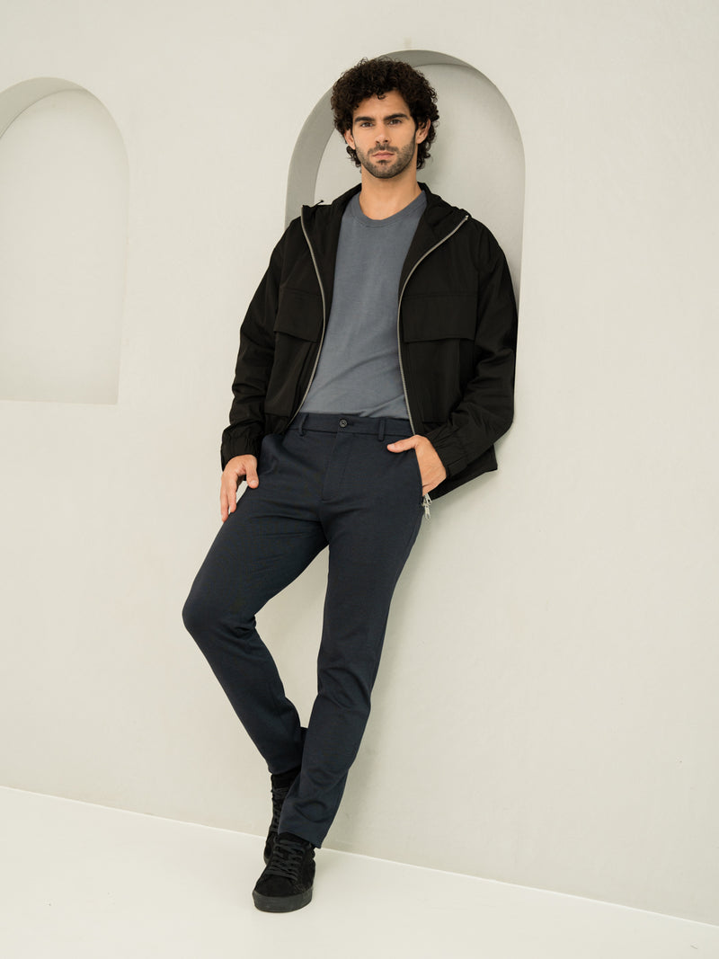 Regal Navy Twill Structured Power-Stretch Pants