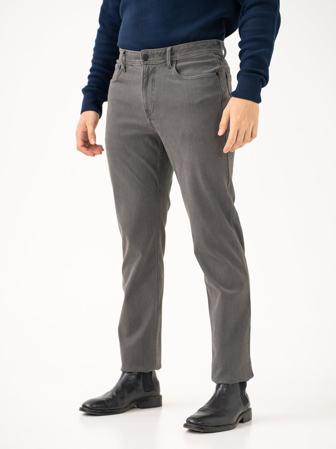 Voyager Grey Pro-Stretch Relaxed Fit Jeans - Main Image