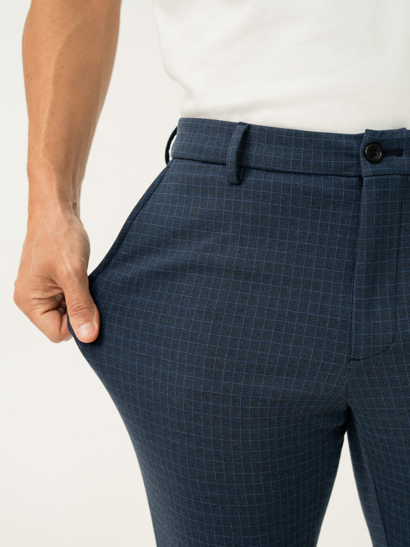 Metro Blue Checks Power-Stretch Pants