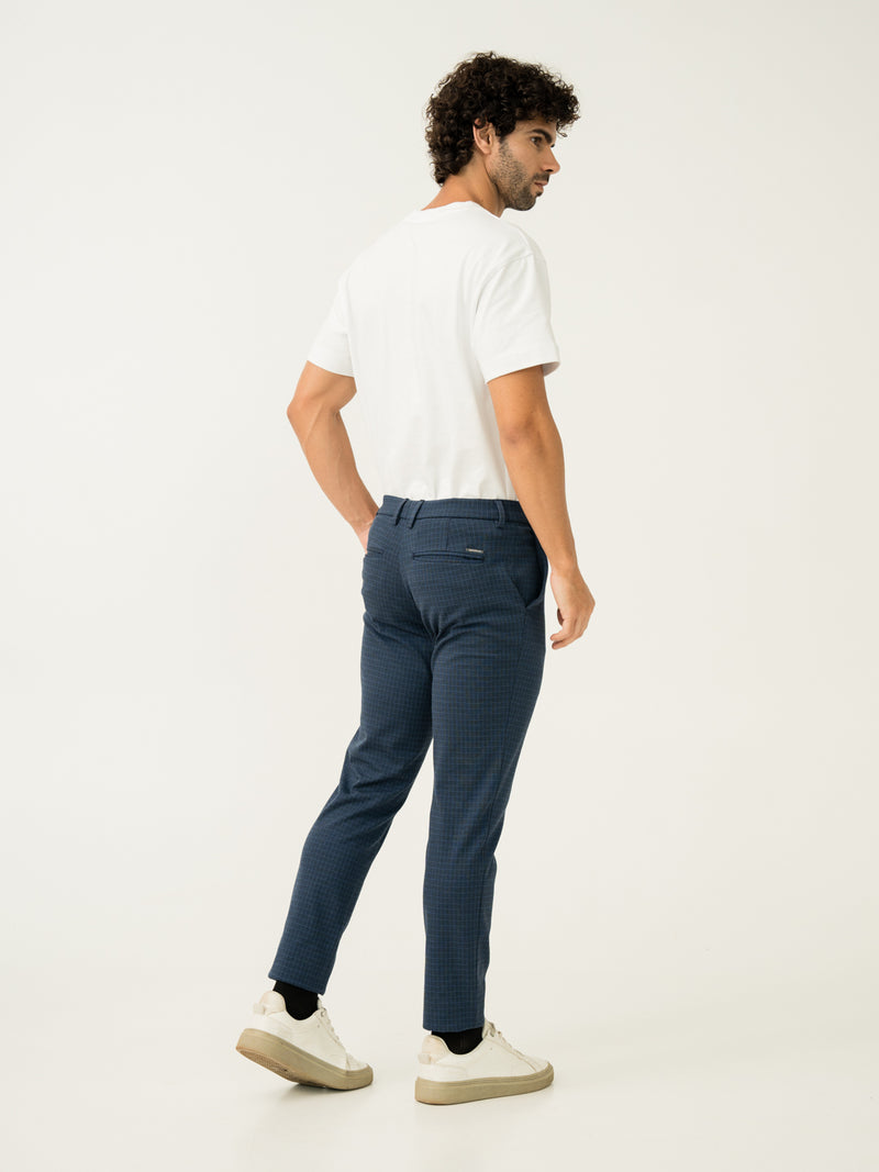 Metro Blue Checks Power-Stretch Pants