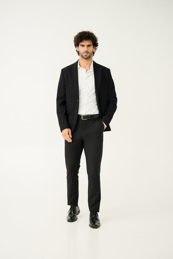 Everyday Black Slim Fit Stretch Formal Pants