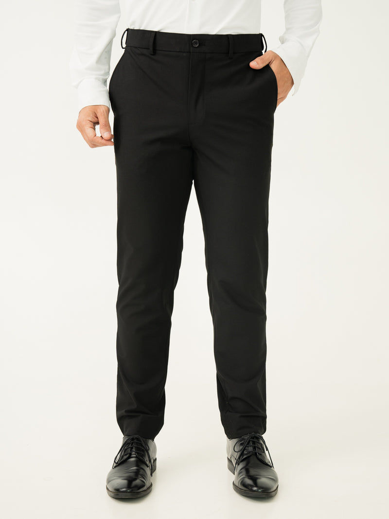 Everyday Black Slim Fit Stretch Formal Pants