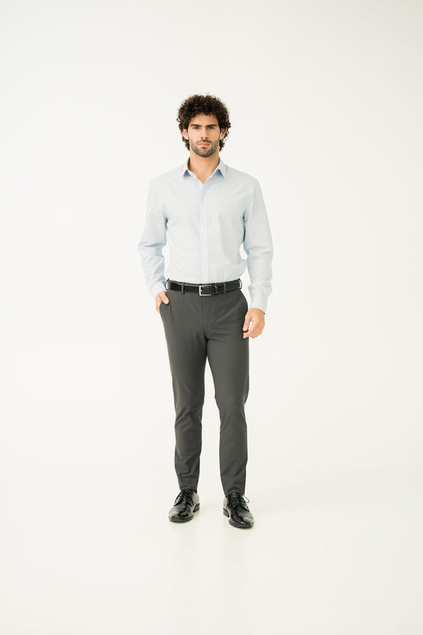 Timeless Grey Slim Fit Stretch Formal Pants