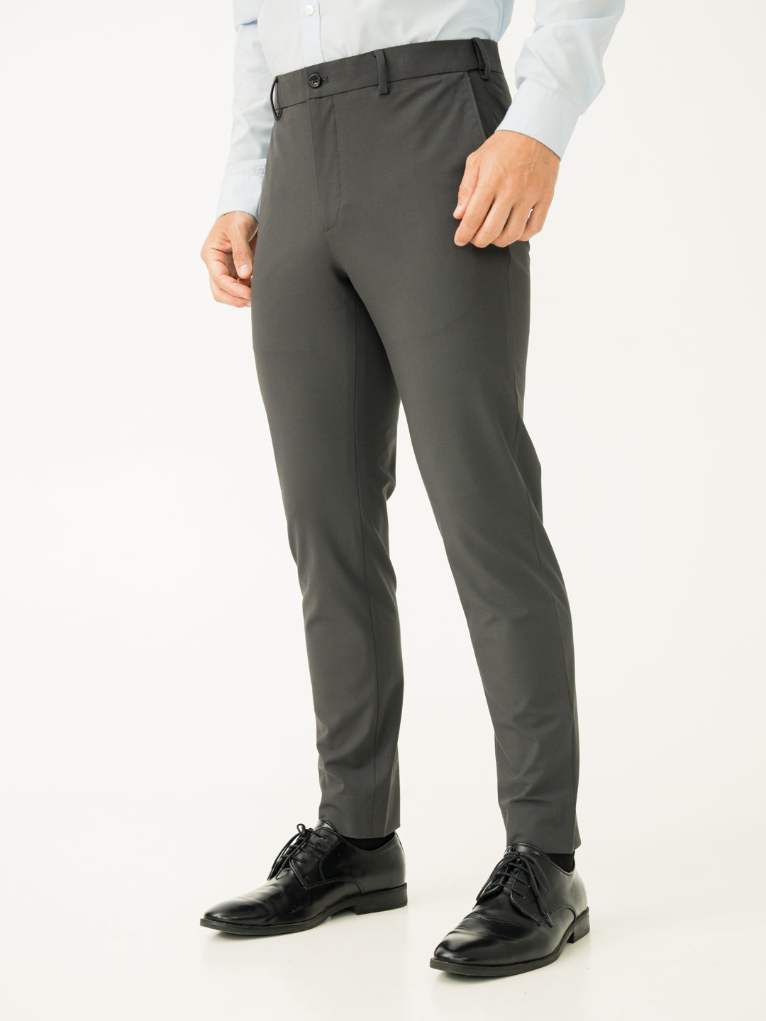 Timeless Grey Slim Fit Stretch Formal Pants