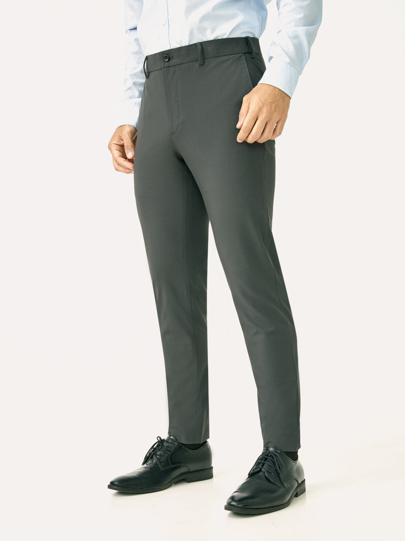 Timeless Grey Slim Fit Stretch Formal Pants