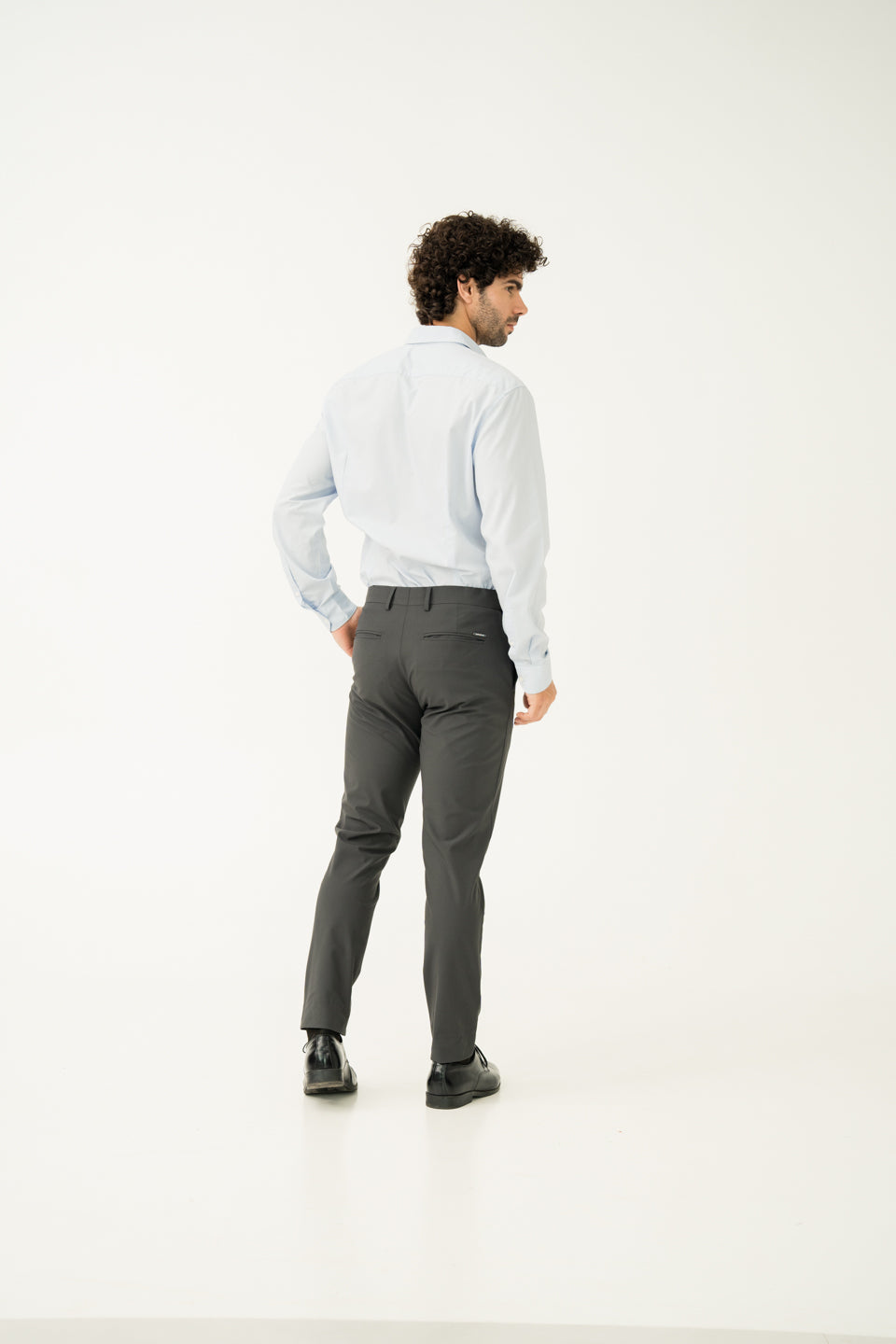 Timeless Grey Slim Fit Stretch Formal Pants