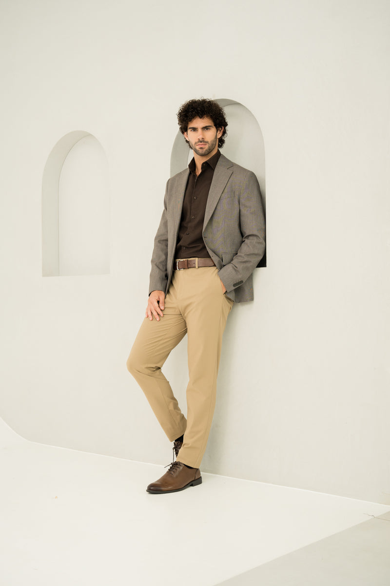 Relaxed fit of somewhere khaki slim fit stretch formal pant at Pant Project