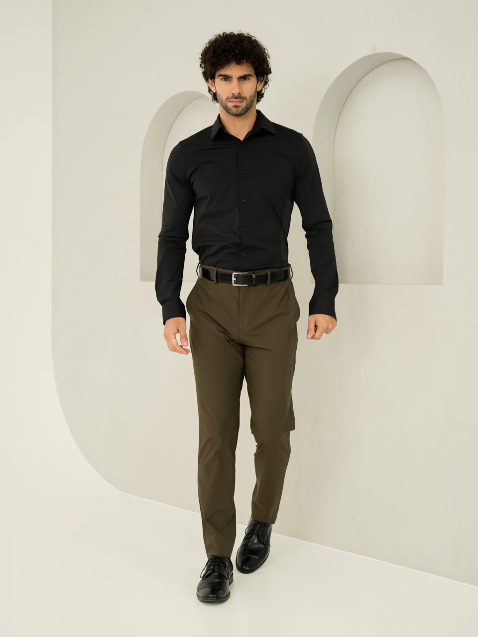 Always Olive Slim Fit Stretch Formal Pants