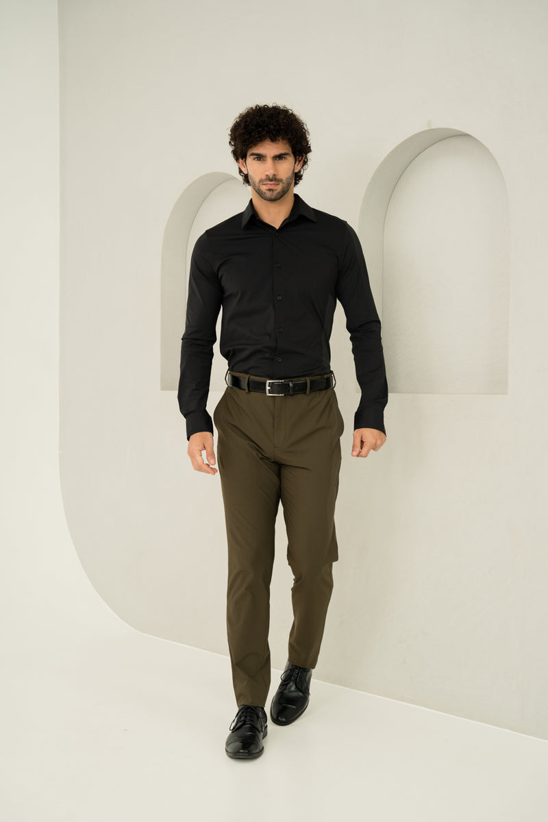 Always Olive Slim Fit Stretch Formal Pants