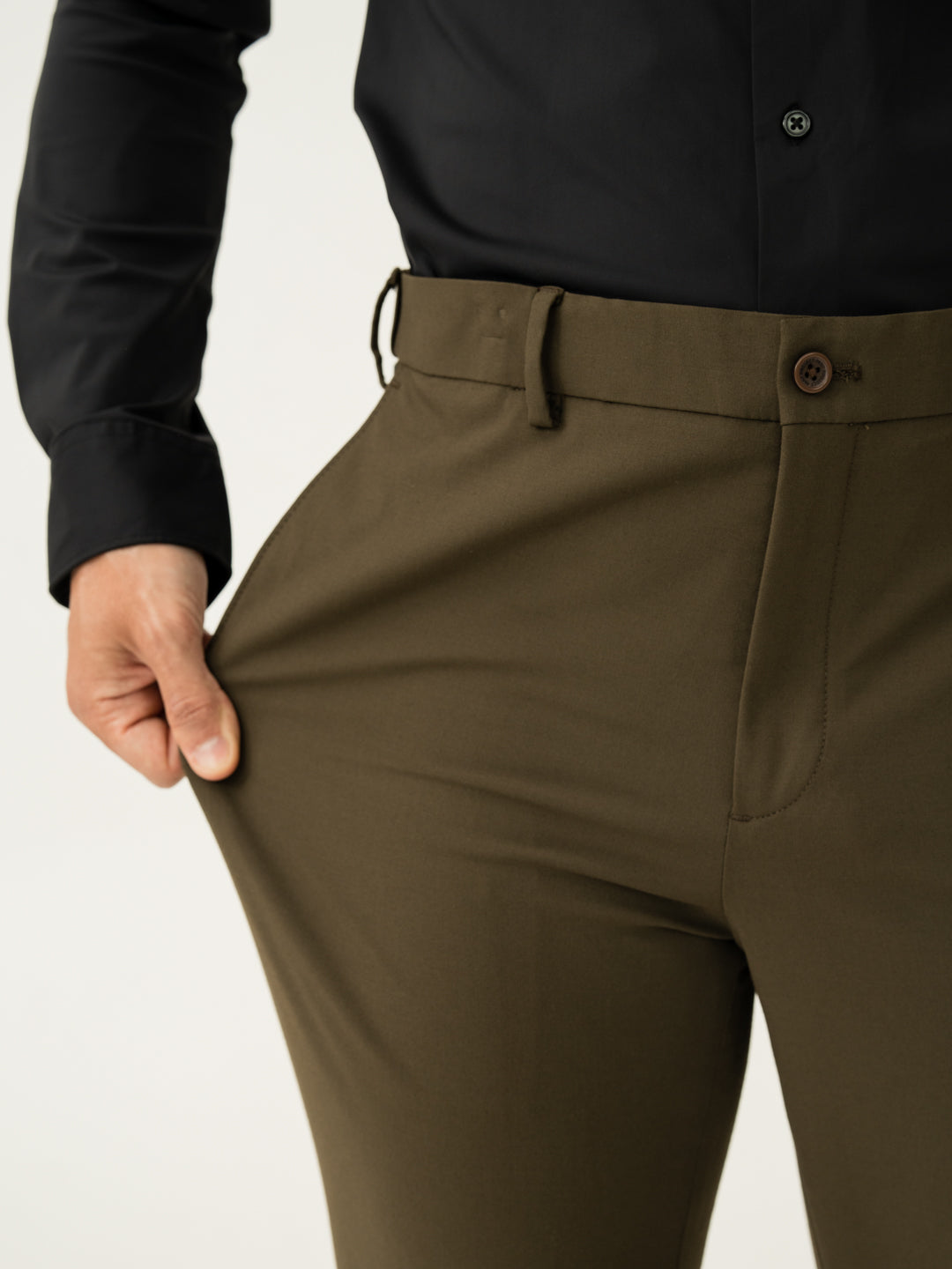 Always Olive Slim Fit Stretch Formal Pants