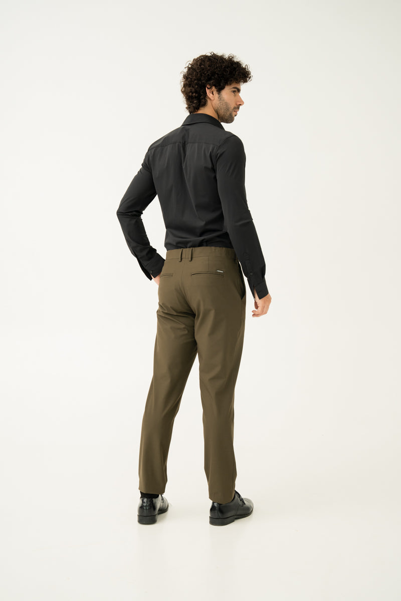 Always Olive Slim Fit Stretch Formal Pants