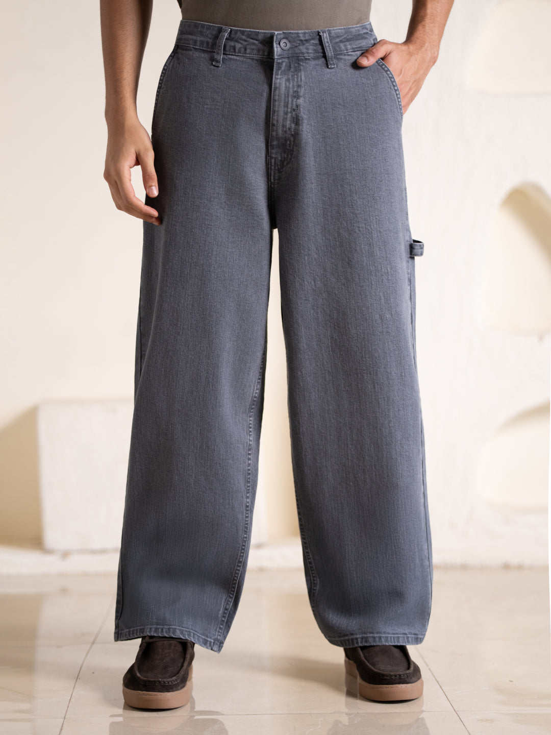 Concrete Grey Baggy Fit Jeans